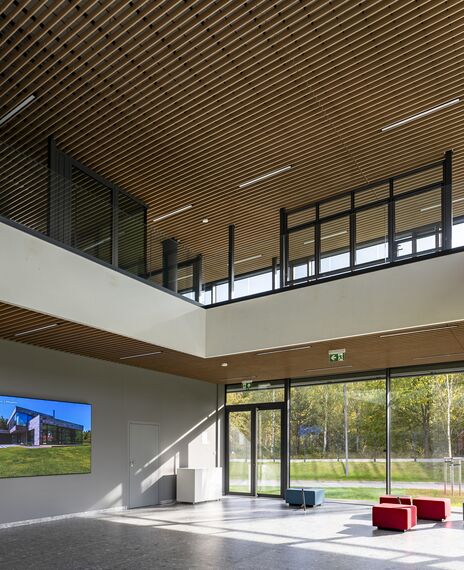 ConceptWall 60 Façades, ConceptWall 50 Façades, Paralline Cladding, ConceptSystem 59Pa Windows, HiFinity Sliding & Folding, Fixscreen Minimal Solar Shading, MasterPatio Sliding & Folding, CW 50-HI Façades, CW 60-HI Façades, MasterLine 8 HI Windows, CW 50-FP Façades, MasterLine 8-HI Doors, MasterLine 8 Pivot Door Doors and CS 77 Fire Proof Doors - Reynaers Central Europe Campus located in Przeszkoda, Poland