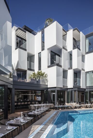 ConceptSystem 68 Windows, ConceptFolding 77 Sliding & Folding and CS 77 Fire Proof Doors - Hotel Sir Joan located in Ibiza, Spain