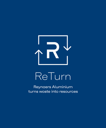 ReTurn logo in front of blue background