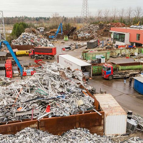 aluminium scrap at a scrap yard