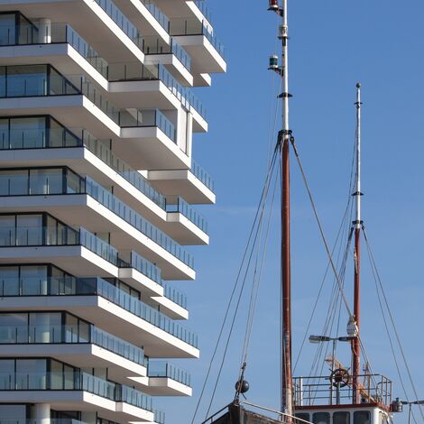 ConceptSystem 77 Windows and ConceptWall 50 Façades - Apartmentcomplex Baelskaai 12 (Oosteroever) located in Oostende, Belgium