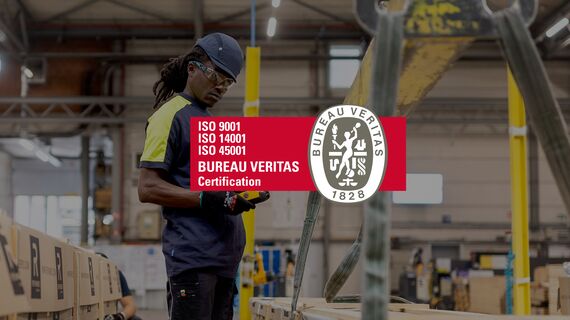 The ISO certificate at Reynaers Campus.
